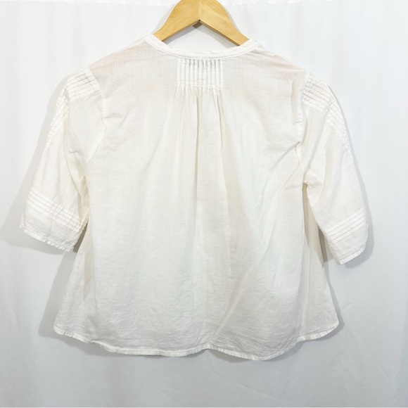 Madewelll X Warm Pintuck Tie Neck Top - Picture 7 of 12